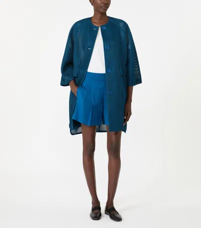 Max Mara Jersey Mesh Jacket In Navy