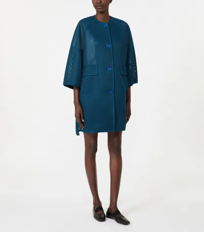 Max Mara Jersey Mesh Jacket In Navy