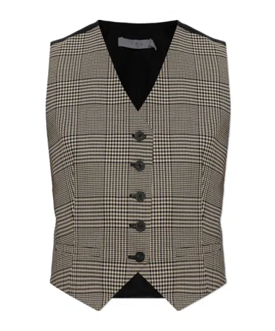 Iro Kraig Check-pattern Vest In Brown