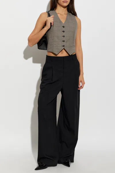 Iro Kraig Check-pattern Vest In Brown