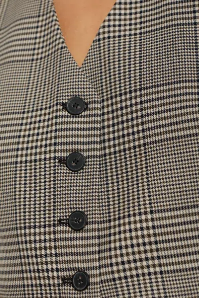Iro Kraig Check-pattern Vest In Brown