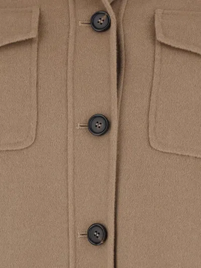 S Max Mara Button Pocket Jacket In Neutral