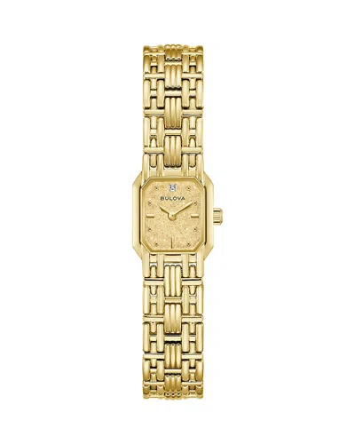 Bulova Goddess Of Time Womens Gold Tone Stainless Steel Bracelet Watch ...