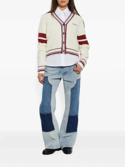 Off-white Patchwork Straight-leg Jeans In Blue