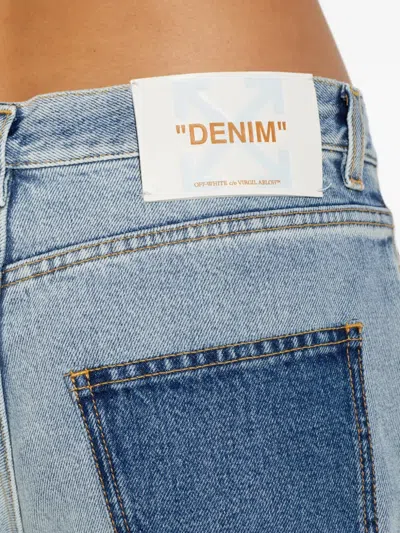 Off-white Patchwork Straight-leg Jeans In Blue