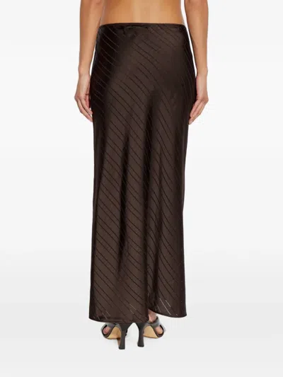 Samsoe & Samsoe Saagneta Diagonal-stripe Maxi Skirt In Brown