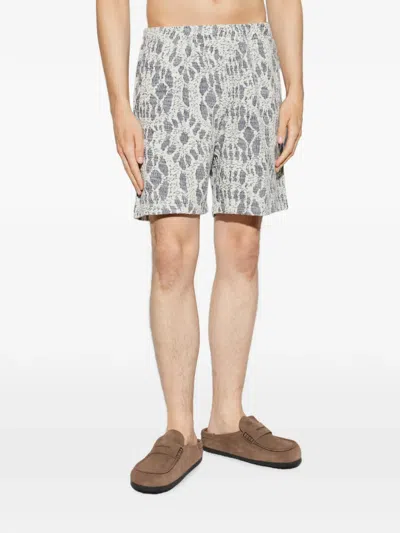 Samsoe & Samsoe Sajabari Jacquard-patterned Shorts In Gray