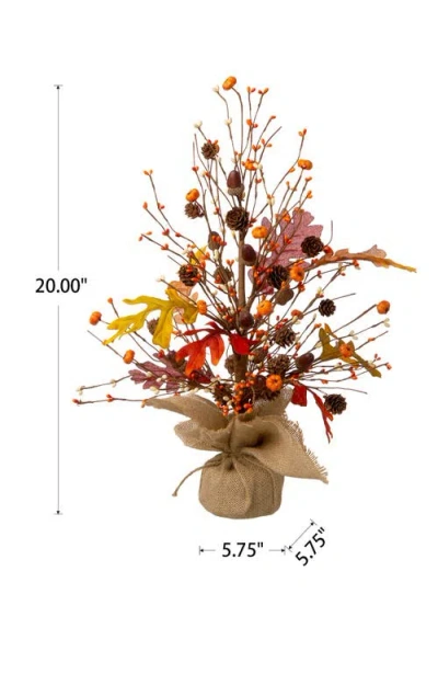 Glitzhome Fall Harvest Table Tree Decor In Orange