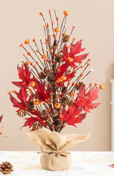 Glitzhome Fall Harvest Table Tree Decor In Burgundy