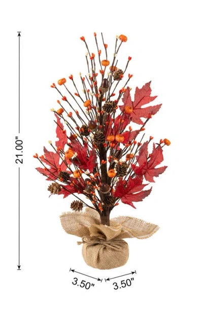 Glitzhome Fall Harvest Table Tree Decor In Burgundy