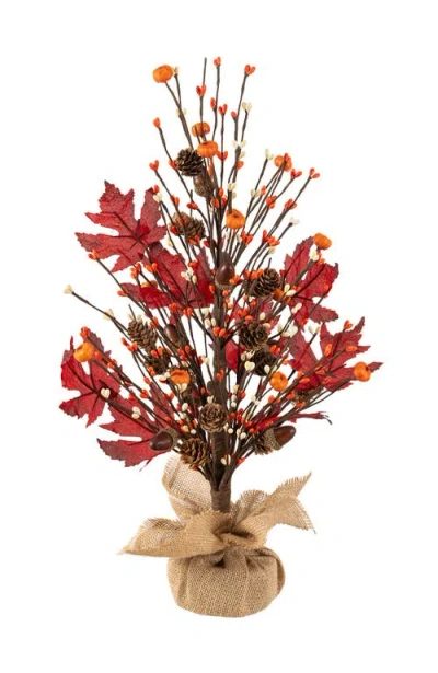 Glitzhome Fall Harvest Table Tree Decor In Burgundy