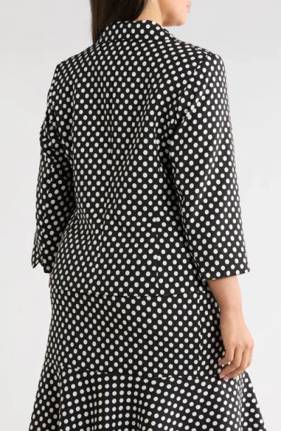 Kasper Dot Three Button Jacket In Black/ Lily White