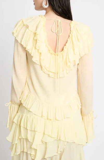 Muse Assembly Ruffle Tie Front Top In White