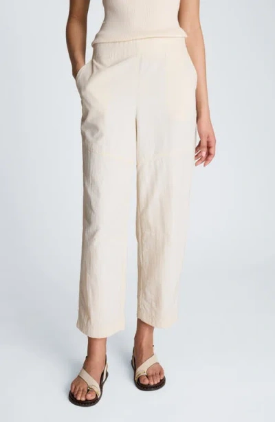 Kenneth Cole Pull On Barrel Leg Pant With Slash Pockets In Neutral