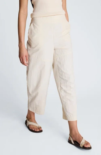 Kenneth Cole Pull On Barrel Leg Pant With Slash Pockets In Neutral
