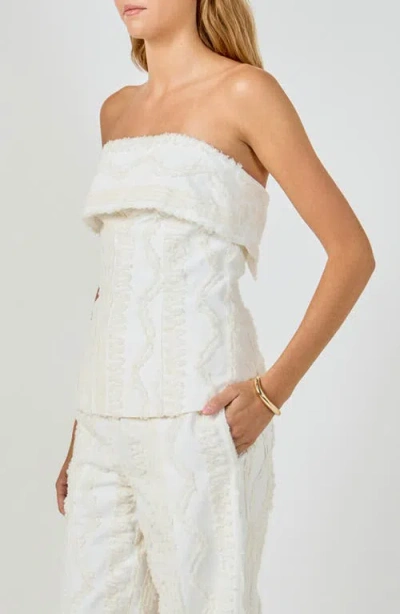 Endless Rose Strapless Embroidered Top In White