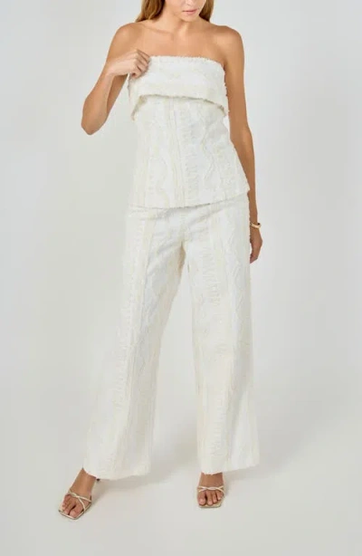Endless Rose Strapless Embroidered Top In White