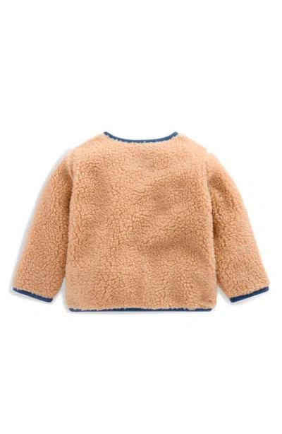 Mini Boden Kids' Teddy Button Front Jacket In Brown
