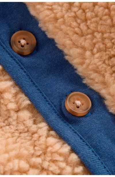 Mini Boden Kids' Teddy Button Front Jacket In Brown