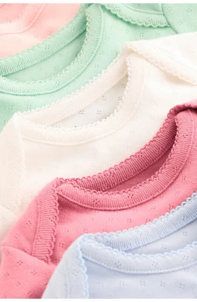 Mini Boden 5-pack Assorted Long Sleeve Cotton Pointelle Bodysuits In Multi