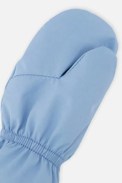 Deux Par Deux Cuff Connector String Lined Mittens In Blue