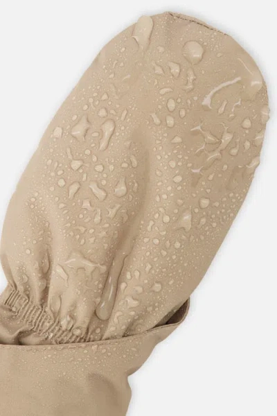 Deux Par Deux Lined Extended Cuff Connector String Mittens In Brown