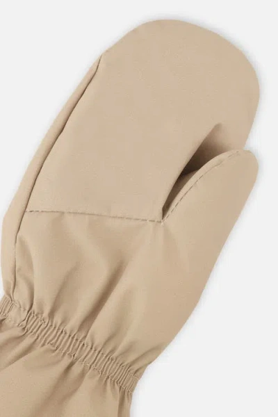 Deux Par Deux Lined Extended Cuff Connector String Mittens In Brown