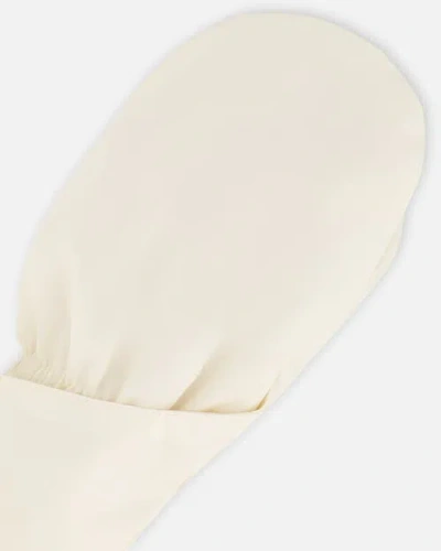 Deux Par Deux Cuff Connector String Lined Extended Mittens In Neutral
