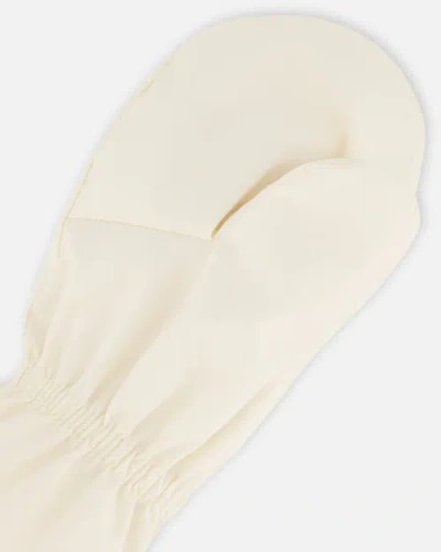 Deux Par Deux Cuff Connector String Lined Extended Mittens In Neutral