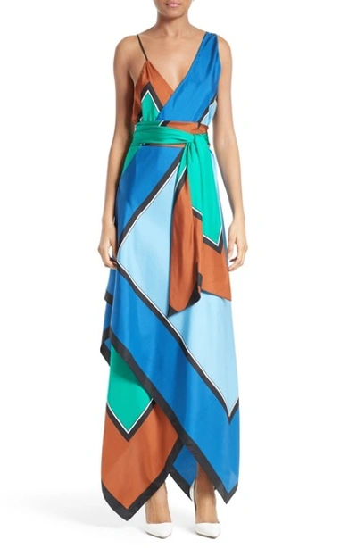 Shop Diane Von Furstenberg Scarf Hem Silk Maxi Dress In Arago