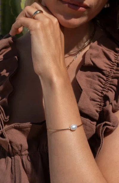 Thatch Isla Imitation Pearl Bangle In Gold