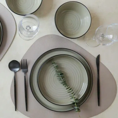Stone Lain Elica Stoneware 24-piece Dinnerware Set In Black