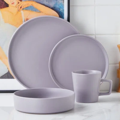 Stone Lain Cleo Stoneware 32-piece Dinnerware Set In Light Gray