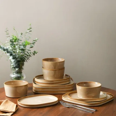 Stone Lain Cairo Stoneware 24-piece Dinnerware Set In Sand