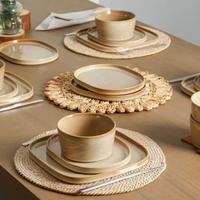 Stone Lain Cairo Stoneware 24-piece Dinnerware Set In Sand