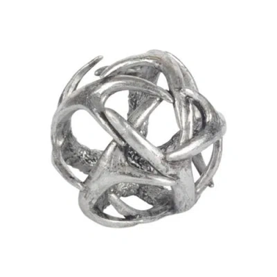 Mercana Ramus Antler Shaped Decorative Orb Ball In Silver