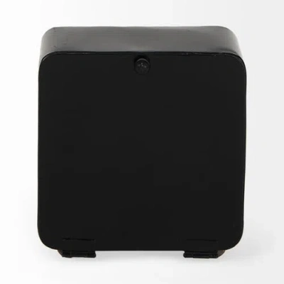 Mercana Karl Rustic Iron Rounded Square Table Clock In Black