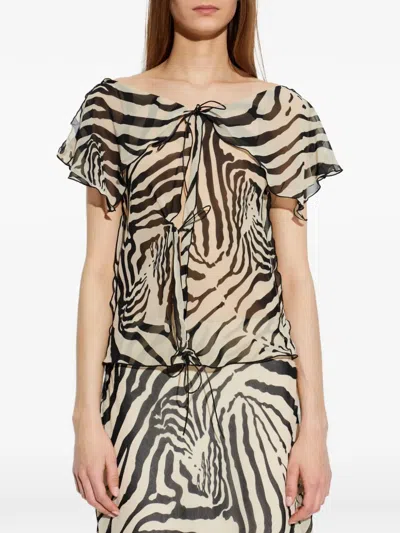 Iro Zebra-print Ruffled Top In Multi