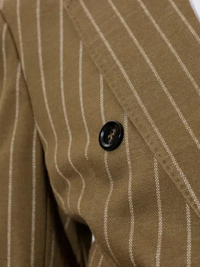 Max Mara Pinstripe Double-breasted Jacket In Green