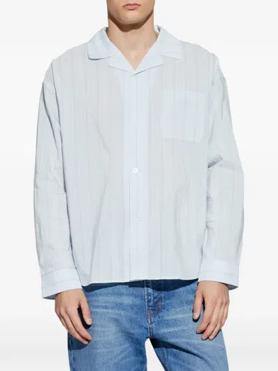 Frame Pyjama Striped Shirt In Blue