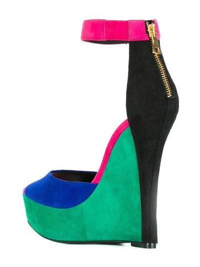 Shop Balmain Colour Block Wedges In Multicolour