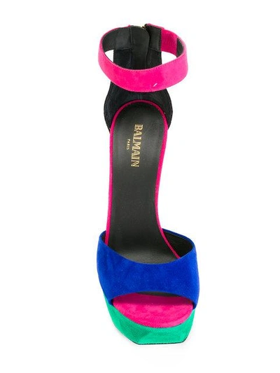 Shop Balmain Colour Block Wedges In Multicolour