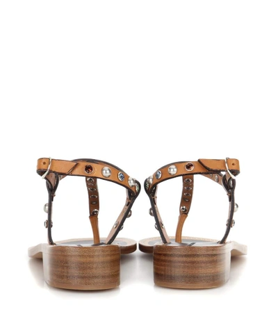 Shop Isabel Marant Aelith Embellished Leather Sandals