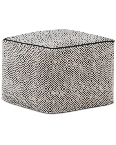 Simpli Home Brynn Boho Square Pouf In Black