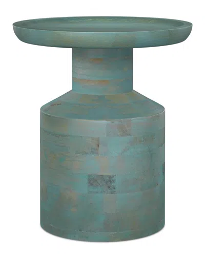 Simpli Home Haynes 16in Solid Mango Boho Accent Table In Green