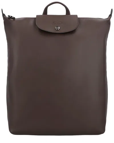 Longchamp Le Pliage Xtra Medium Leather Backpack In Brown