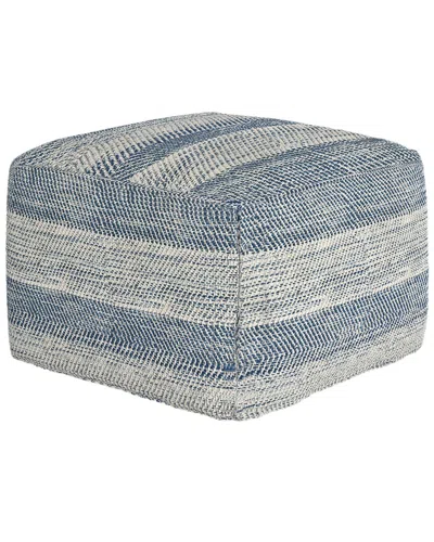 Simpli Home Clay Boho Square Pouf In Blue