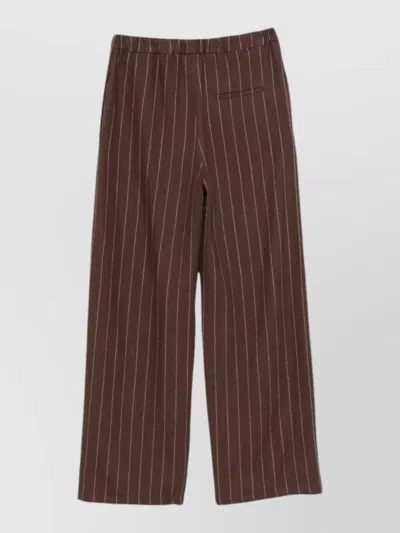Alysi Pinstripe-pattern Elasticated-waist Trousers In Brown