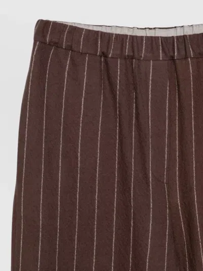 Alysi Pinstripe-pattern Elasticated-waist Trousers In Brown