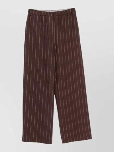 Alysi Pinstripe-pattern Elasticated-waist Trousers In Brown